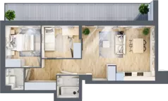 3 pokoje, mieszkanie 54,20 m², piętro 2, oferta nr 76, Comfort City Koral, Warszawa, Białołęka, Tarchomin, ul. Dionizosa 6a