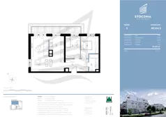 3 pokoje, mieszkanie 72,32 m², piętro 3, oferta nr K4.02, Stocznia Residence, Płock, ul. Popłacińska 42