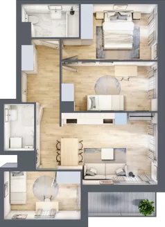 4 pokoje, mieszkanie 68,00 m², piętro 1, oferta nr AM1/3, Nowa Drożdżownia - Etap II, Kraków, Bieżanów-Prokocim, ul. Drożdżowa 5