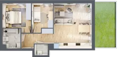 3 pokoje, mieszkanie 57,66 m², parter, oferta nr AM01, Nowa Drożdżownia - Etap II, Kraków, Bieżanów-Prokocim, ul. Drożdżowa 5