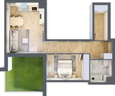 2 pokoje, mieszkanie 52,88 m², parter, oferta nr AM06, Nowa Drożdżownia - Etap II, Kraków, Bieżanów-Prokocim, ul. Drożdżowa 5