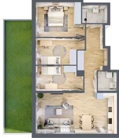 4 pokoje, mieszkanie 84,95 m², parter, oferta nr AM05, Nowa Drożdżownia - Etap II, Kraków, Bieżanów-Prokocim, ul. Drożdżowa 5