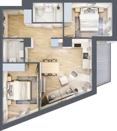 3 pokoje, mieszkanie 58,01 m², piętro 2, oferta nr BM2/3, Nowa Drożdżownia - Etap II, Kraków, Bieżanów-Prokocim, ul. Drożdżowa 5