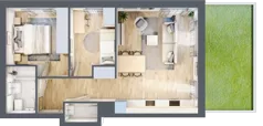 3 pokoje, mieszkanie 52,72 m², parter, oferta nr BM0/1, Nowa Drożdżownia - Etap II, Kraków, Bieżanów-Prokocim, ul. Drożdżowa 5