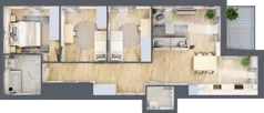 4 pokoje, mieszkanie 75,35 m², piętro 1, oferta nr BM1/1, Nowa Drożdżownia - Etap II, Kraków, Bieżanów-Prokocim, ul. Drożdżowa 5