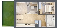 2 pokoje, mieszkanie 44,90 m², parter, oferta nr BM0/7, Nowa Drożdżownia - Etap II, Kraków, Bieżanów-Prokocim, ul. Drożdżowa 5