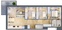4 pokoje, mieszkanie 66,98 m², piętro 1, oferta nr BM1/6, Nowa Drożdżownia - Etap II, Kraków, Bieżanów-Prokocim, ul. Drożdżowa 5