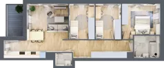 4 pokoje, mieszkanie 75,74 m², piętro 1, oferta nr CM1/1, Nowa Drożdżownia - Etap II, Kraków, Bieżanów-Prokocim, ul. Drożdżowa 5