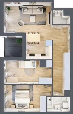 3 pokoje, mieszkanie 66,57 m², piętro 1, oferta nr CM1/5, Nowa Drożdżownia - Etap II, Kraków, Bieżanów-Prokocim, ul. Drożdżowa 5