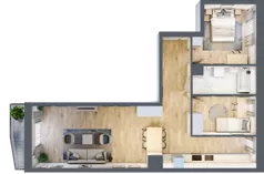 3 pokoje, apartament 68,41 m², piętro 2, oferta nr 324A, Krowodrza Park, Kraków, Krowodrza, Łobzów, al. Kijowska