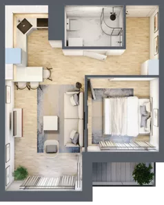 2 pokoje, apartament 34,87 m², piętro 7, oferta nr 812B, Krowodrza Park, Kraków, Krowodrza, Łobzów, al. Kijowska