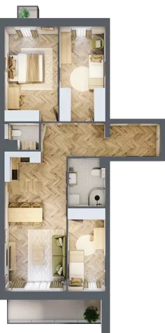 4 pokoje, mieszkanie 79,94 m², parter, oferta nr 21, Lwowska 14, Chorzów, ul. Lwowska 14