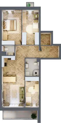 4 pokoje, mieszkanie 82,19 m², piętro 1, oferta nr 26, Lwowska 14, Chorzów, ul. Lwowska 14