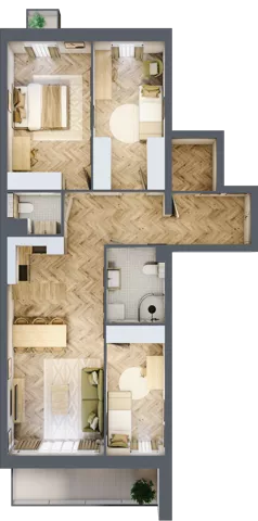 4 pokoje, mieszkanie 82,12 m², piętro 2, oferta nr 31, Lwowska 14, Chorzów, ul. Lwowska 14