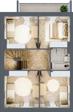 Dom 145,85 m², oferta nr 23A.1, Osiedle Albatrosów I, Kraków, Podgórze, Rybitwy, ul. Albatrosów