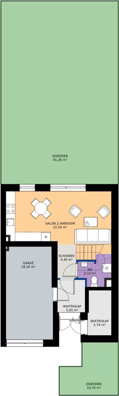 Dom 145,93 m², oferta nr 23B.2, Osiedle Albatrosów I, Kraków, Podgórze, Rybitwy, ul. Albatrosów