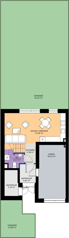 Dom 145,90 m², oferta nr 23C.1, Osiedle Albatrosów I, Kraków, Podgórze, Rybitwy, ul. Albatrosów