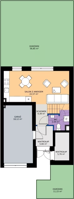 Dom 145,73 m², oferta nr 25A.1, Osiedle Albatrosów I, Kraków, Podgórze, Rybitwy, ul. Albatrosów