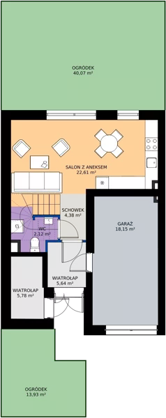 Dom 145,90 m², oferta nr 25B.2, Osiedle Albatrosów I, Kraków, Podgórze, Rybitwy, ul. Albatrosów