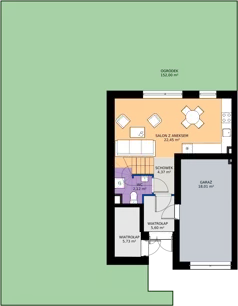 Dom 146,00 m², oferta nr 25C.2, Osiedle Albatrosów I, Kraków, Podgórze, Rybitwy, ul. Albatrosów