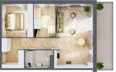 3 pokoje, mieszkanie 61,30 m², piętro 1, oferta nr 6.13, Nowe Zabrze, Zabrze, Centrum Północ, ul. Koźlika