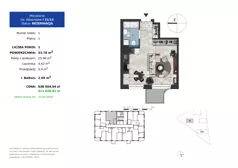 1 pokój, mieszkanie 33,78 m², piętro 1, oferta nr 21.13, Osiedle Albatrosów II, Kraków, Podgórze, Rybitwy, ul. Albatrosów 21