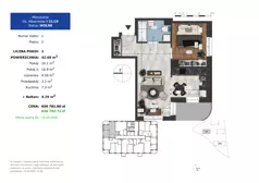 2 pokoje, mieszkanie 42,09 m², piętro 2, oferta nr 21.19, Osiedle Albatrosów II, Kraków, Podgórze, Rybitwy, ul. Albatrosów  21