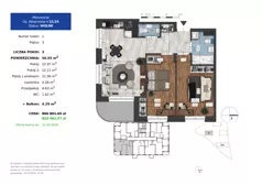 3 pokoje, mieszkanie 56,65 m², piętro 3, oferta nr 21.25, Osiedle Albatrosów II, Kraków, Podgórze, Rybitwy, ul. Albatrosów 21