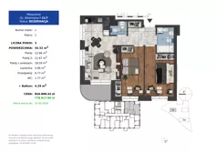 3 pokoje, mieszkanie 55,52 m², piętro 1, oferta nr 21.7, Osiedle Albatrosów II, Kraków, Podgórze, Rybitwy, ul. Albatrosów  21