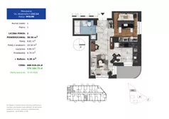 2 pokoje, mieszkanie 38,56 m², piętro 1, oferta nr 21C.14, Osiedle Albatrosów II, Kraków, Podgórze, Rybitwy, ul. Albatrosów 21