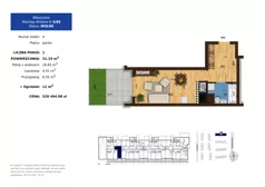 1 pokój, mieszkanie 31,19 m², parter, oferta nr 6.85, Mierzeja Wiślana IV, Kraków, Podgórze, Płaszów, ul. Mierzeja Wiślana 6/6A