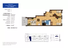 3 pokoje, mieszkanie 58,48 m², piętro 3, oferta nr 6A.11, Mierzeja Wiślana IV, Kraków, Podgórze, Płaszów, ul. Mierzeja Wiślana 6/6A