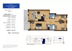 4 pokoje, mieszkanie 84,08 m², piętro 7, oferta nr 6A.70, Mierzeja Wiślana IV, Kraków, Podgórze, Płaszów, ul. Mierzeja Wiślana 6/6A