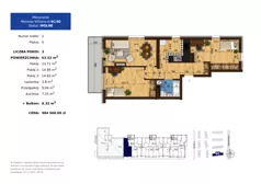 3 pokoje, mieszkanie 63,52 m², piętro 5, oferta nr 6C.40, Mierzeja Wiślana III, Kraków, Podgórze, Płaszów, ul. Mierzeja Wiślana 6B/6C