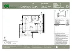 3 pokoje, mieszkanie 51,20 m², piętro 3, oferta nr 13, Panarea, Warszawa, Ursus, ul. Ryżowa