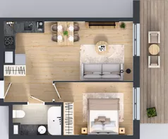 2 pokoje, mieszkanie 41,65 m², piętro 1, oferta nr 36, Panarea, Warszawa, Ursus, ul. Ryżowa