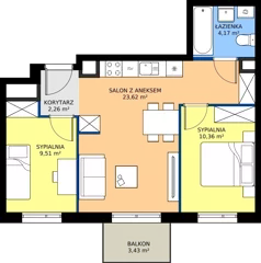 3 pokoje, mieszkanie 49,92 m², piętro 2, oferta nr 72, Panarea, Warszawa, Ursus, ul. Ryżowa