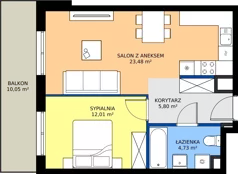2 pokoje, mieszkanie 46,02 m², piętro 1, oferta nr 125, Panarea, Warszawa, Ursus, ul. Ryżowa