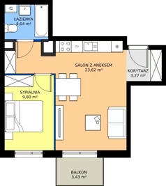 2 pokoje, mieszkanie 40,73 m², piętro 2, oferta nr 46, Panarea, Warszawa, Ursus, ul. Ryżowa