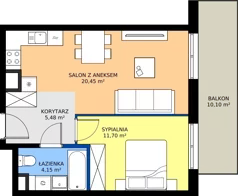 2 pokoje, mieszkanie 41,65 m², piętro 1, oferta nr 36, Panarea, Warszawa, Ursus, ul. Ryżowa
