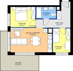 3 pokoje, mieszkanie 51,20 m², piętro 2, oferta nr 8, Panarea, Warszawa, Ursus, ul. Ryżowa