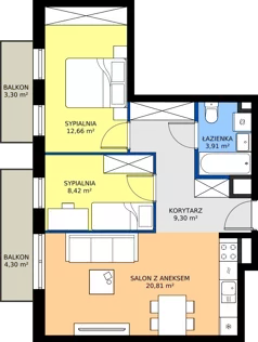 3 pokoje, mieszkanie 55,10 m², piętro 4, oferta nr 16, Panarea, Warszawa, Ursus, ul. Ryżowa