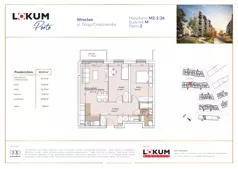 3 pokoje, mieszkanie 64,55 m², piętro 2, oferta nr M2-2-26, Lokum Porto, Wrocław, Szczepin, ul. Długa/Gnieźnieńska