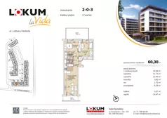3 pokoje, mieszkanie 60,23 m², parter, oferta nr 2-0-3, Lokum la Vida, Wrocław, Sołtysowice, ul. Lothara Herbsta