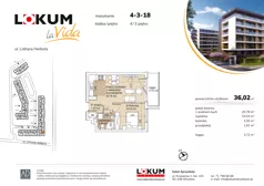 2 pokoje, mieszkanie 36,07 m², piętro 3, oferta nr 4-3-18, Lokum la Vida, Wrocław, Sołtysowice, ul. Lothara Herbsta