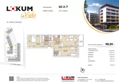 3 pokoje, mieszkanie 59,18 m², piętro 2, oferta nr 10-2-7, Lokum la Vida Etap II, Wrocław, Sołtysowice, ul. Lothara Herbsta