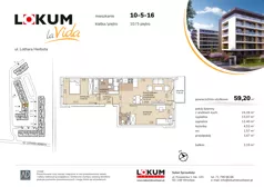 3 pokoje, mieszkanie 59,05 m², piętro 5, oferta nr 10-5-16, Lokum la Vida Etap II, Wrocław, Sołtysowice, ul. Lothara Herbsta