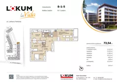 4 pokoje, mieszkanie 72,50 m², piętro 1, oferta nr 8-1-5, Lokum la Vida Etap II, Wrocław, Sołtysowice, ul. Lothara Herbsta