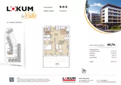 2 pokoje, mieszkanie 40,80 m², parter, oferta nr 9-0-5, Lokum la Vida Etap II, Wrocław, Sołtysowice, ul. Lothara Herbsta