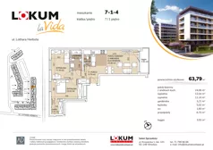 3 pokoje, mieszkanie 63,64 m², piętro 1, oferta nr 7-1-4, Lokum la Vida, Wrocław, Sołtysowice, ul. Lothara Herbsta